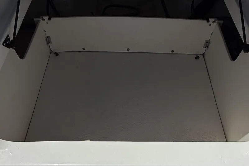 Slide: The Image of Storage compartment of 2022 Chaparral 21 SSi OB boat, featuring a spacious interior. - 25