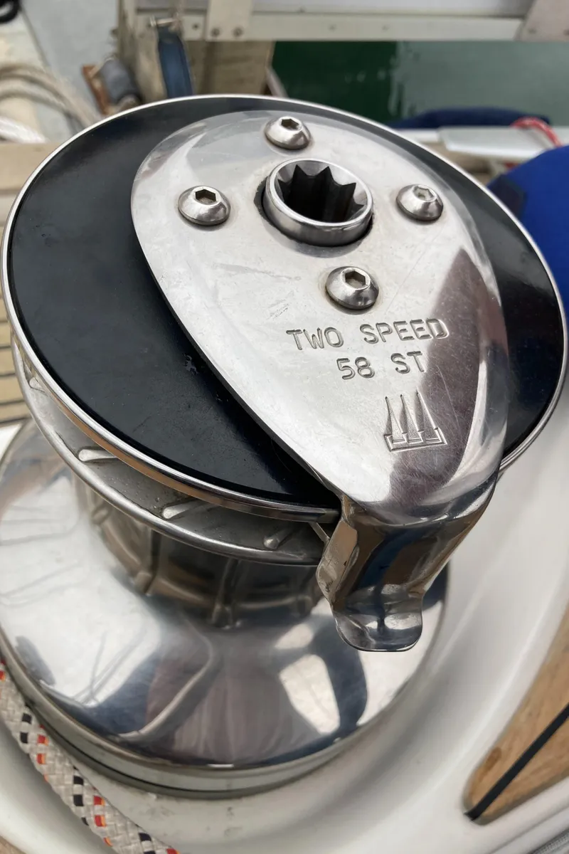 Slide: The Image of Two-speed winch on 2001 Malo 43 sailboat deck. - 61