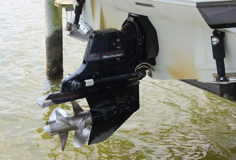 Slide: The Image of 2023 Crownline 270 SS boat with MerCruiser outdrive in water. - 22