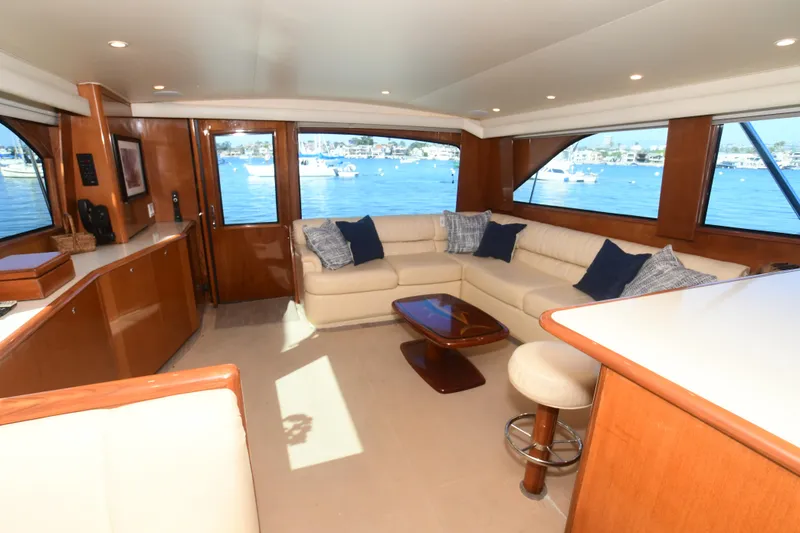 Slide: The Image of Luxurious interior of 2000 Viking Boats 65 C yacht with elegant seating and scenic views. - 36