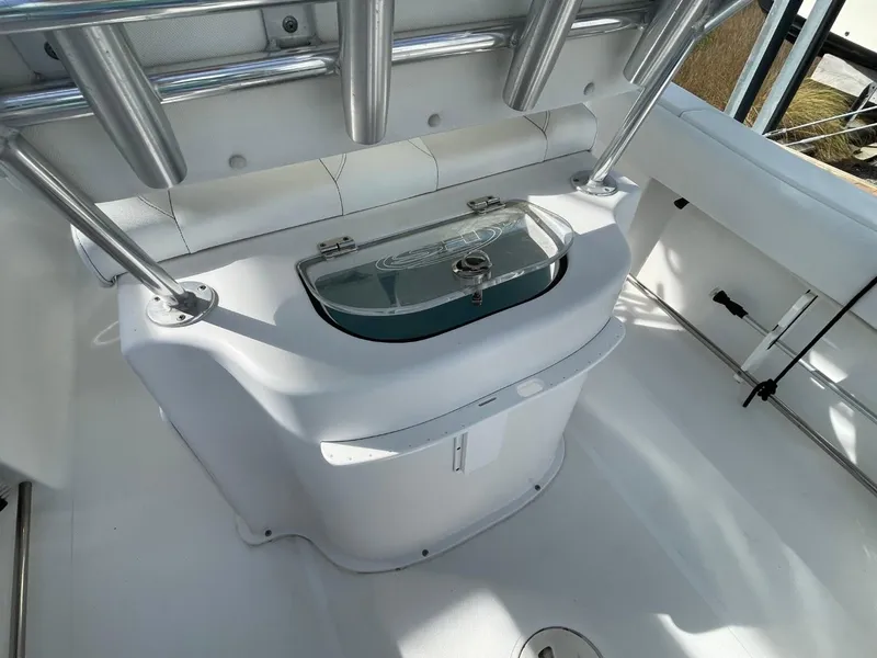 Slide: The Image of 2017 Sea Hunt Ultra 234 boat interior with sleek design and modern features. - 18