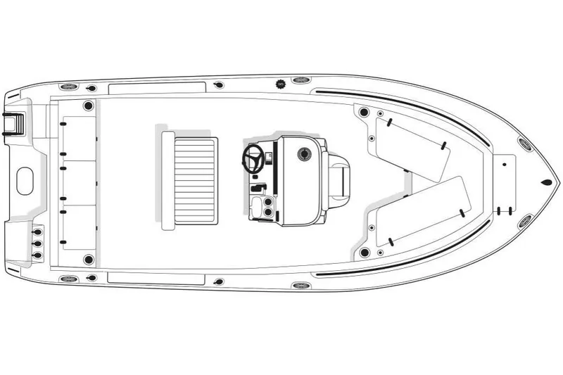 Slide: The Image of Top view schematic of a 2017 Sea Hunt Ultra 234 boat layout. - 33