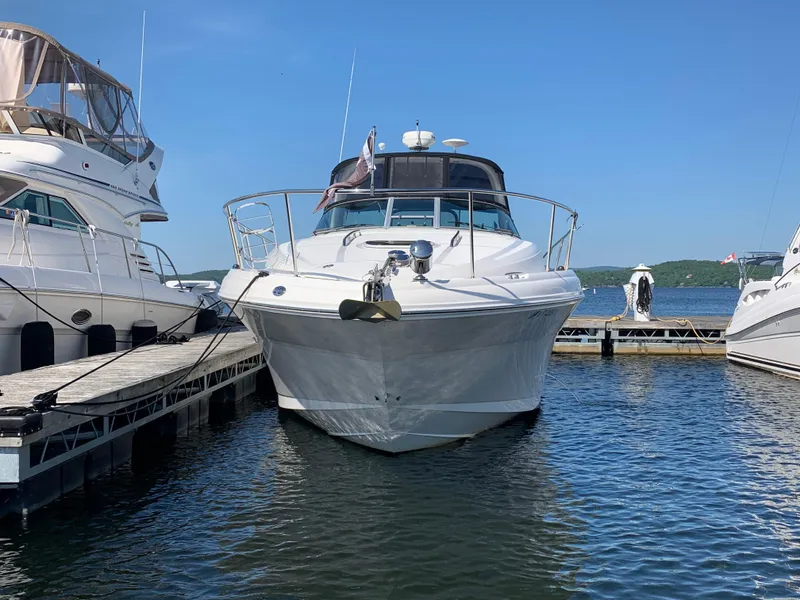 Slide: The Image of 2006 Sea Ray 340 Sundancer yacht docked at marina on a sunny day. - 5
