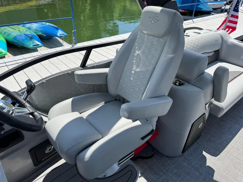 Slide: The Image of Luxurious seating on 2026 JC SportToon 24 TT DSL pontoon boat. - 14