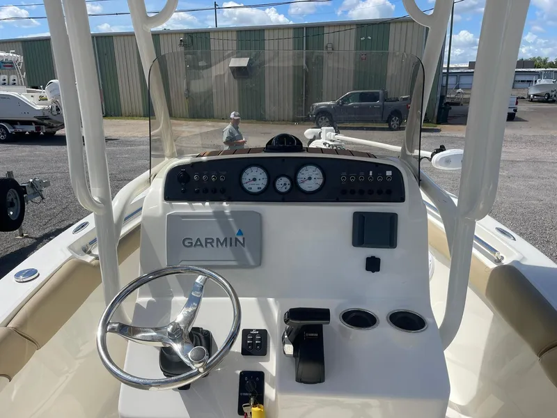 Slide: The Image of 2019 Pioneer 202 Sportfish boat dashboard with Garmin navigation system. - 7