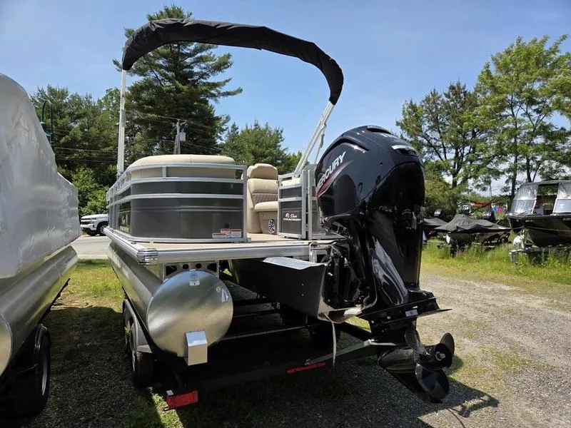 Slide: The Image of 2025 Sun Tracker PARTY BARGE® 22 DLX pontoon boat with Mercury outboard motor. - 10