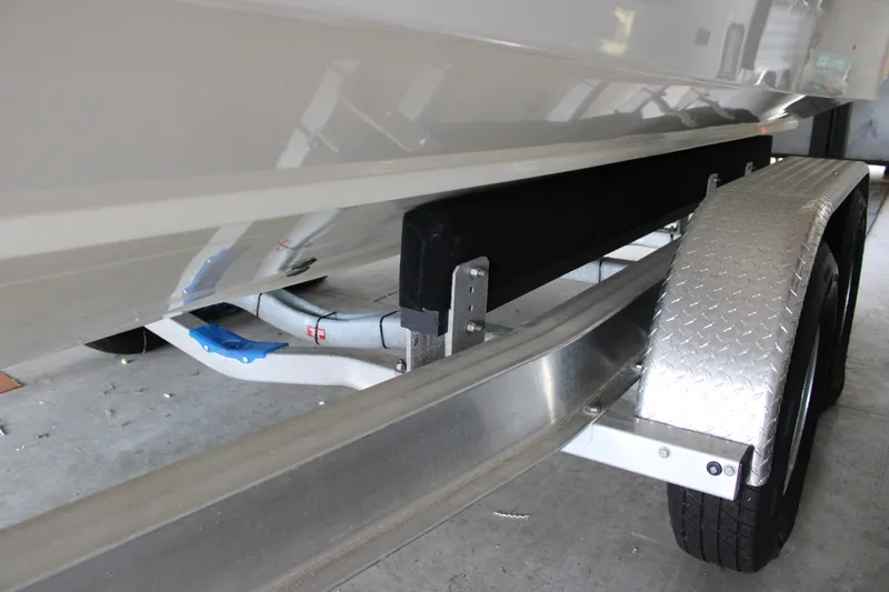 Slide: The Image of 2018 Jupiter 30 HFS boat trailer with metal fender and support structure. - 24
