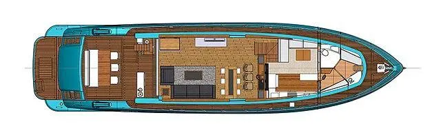 Slide: The Image of Top view of 2026 Schaefer 25M yacht layout, featuring spacious interior design. - 21