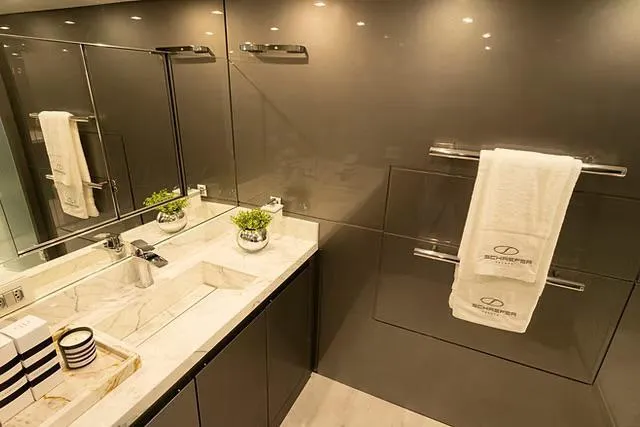 Slide: The Image of Luxurious Schaefer 770 bathroom, 2026 model, with sleek design, marble countertop, and elegant fixtures. - 16