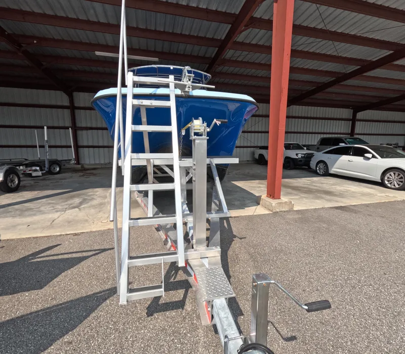 Slide: The Image of Open deck of 2022 Eastward 30 boat with scenic waterfront view. - 5