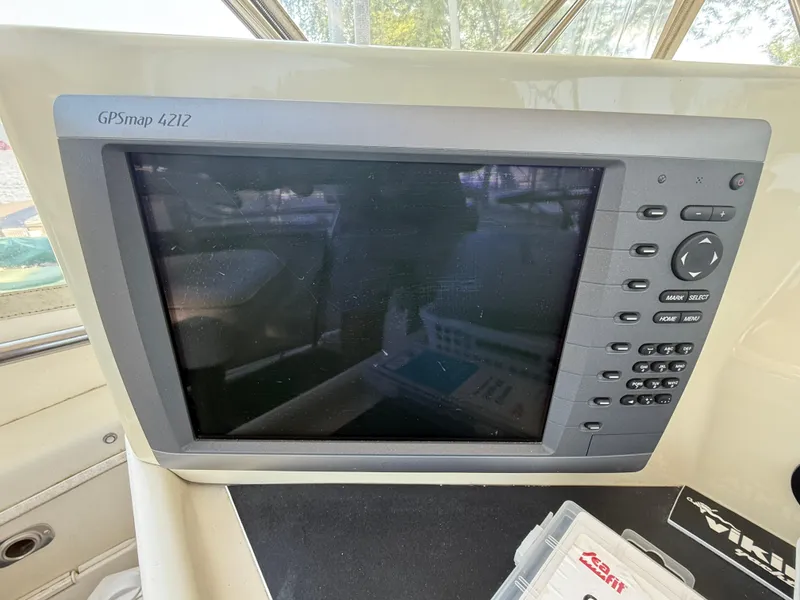 Slide: The Image of GPSmap 4212 navigation system on 1980 Viking 43 Double Cabin yacht. - 12