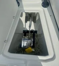 Slide: The Image of 2026 Brig Navigator boat anchor compartment with chain and rope storage. - 9