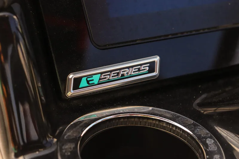 Slide: The Image of 2019 Yamaha Boats 242X E-Series dashboard emblem close-up. - 26