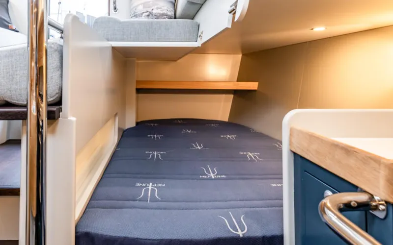 Slide: The Image of Cozy cabin interior of 2026 Bestevaer 42 S/Y sailboat with comfortable bedding. - 40