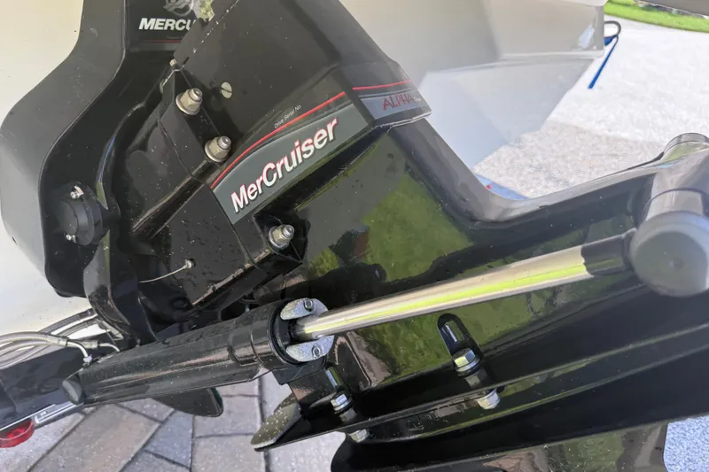 Slide: The Image of MerCruiser engine on 2018 Sea Ray SPX 190 boat, close-up view. - 27