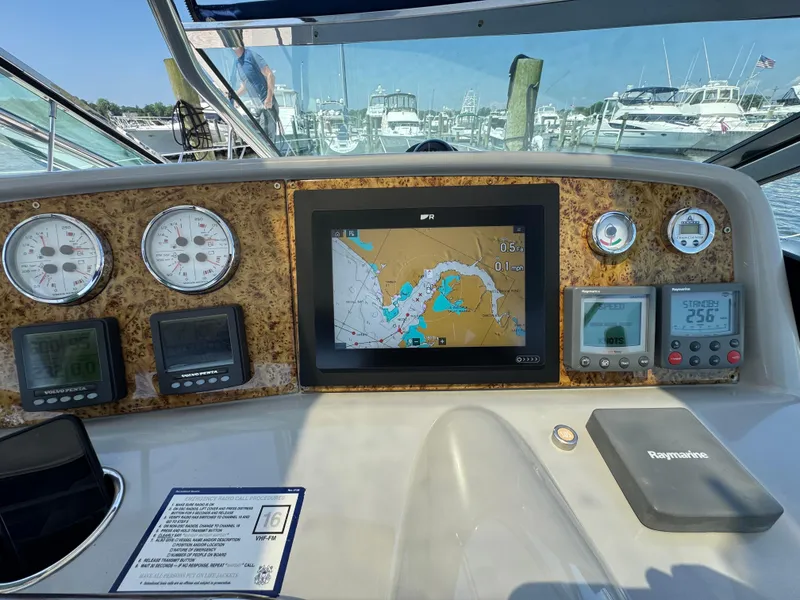 Slide: The Image of Dashboard of a 2008 Formula 40 PC boat with navigation and control instruments. - 20