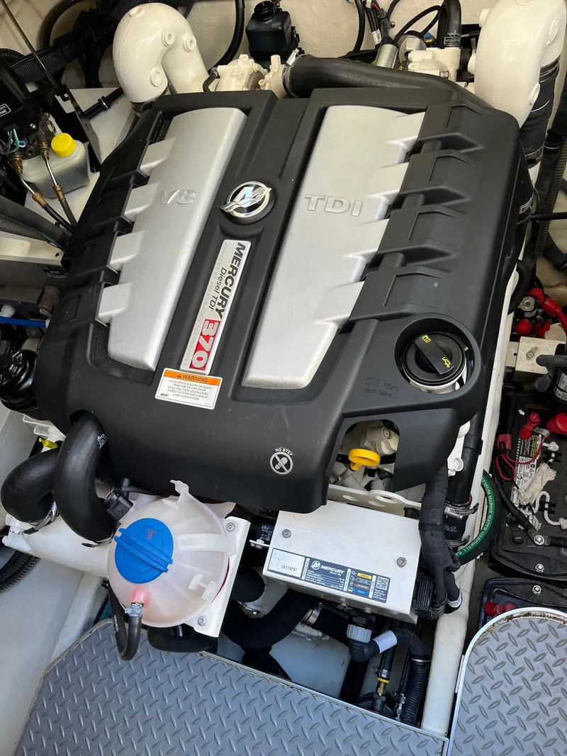 Slide: The Image of Engine compartment of a 2016 Formula 37 PC with a V8 TDI engine. - 10