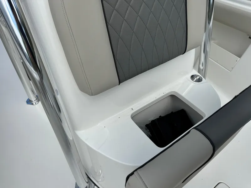 Slide: The Image of 2025 Key West 239 FS boat seat with storage compartment. - 23