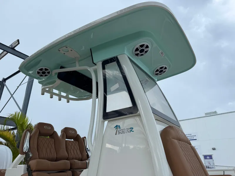 Slide: The Image of 2026 Key West 239 FSR boat with sleek design and comfortable seating. - 7