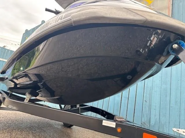 Slide: The Image of 2008 Yamaha WaveRunner FX HO on trailer, close-up of hull, parked outdoors. - 5