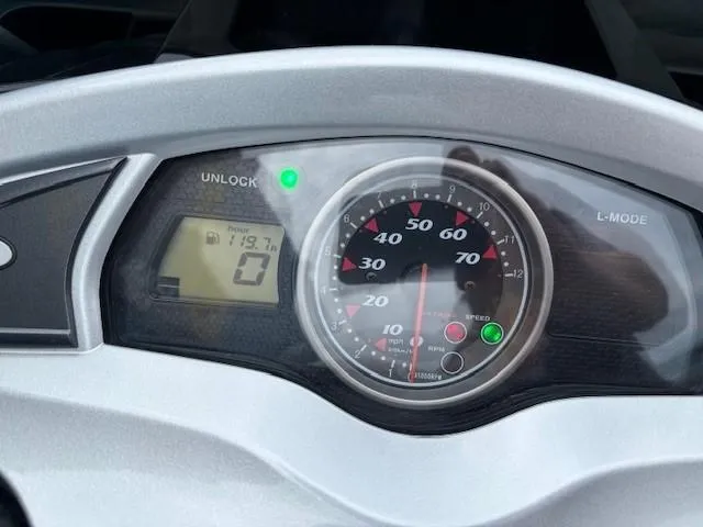 Slide: The Image of Dashboard of a 2008 Yamaha WaveRunner FX HO showing speedometer and digital display. - 9