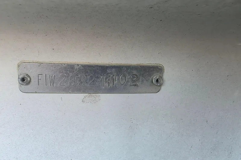 Slide: The Image of Metal identification plate on 2002 Sprint Salt-Max boat hull. - 7