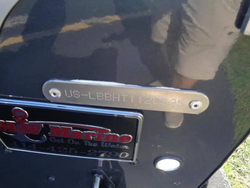 Slide: The Image of 2025 Lund 1600 Fury SS boat with identification plate and MW Marine logo. - 10