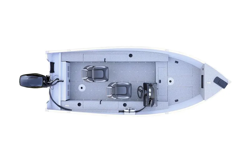 Slide: The Image of Manufacturer Provided Image: Top view of 2025 Lund 1600 Fury SS fishing boat with two seats. - 15