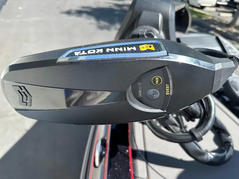 Slide: The Image of Close-up of Minn Kota motor on 2024 Caymas XS 20 Pro boat. - 25