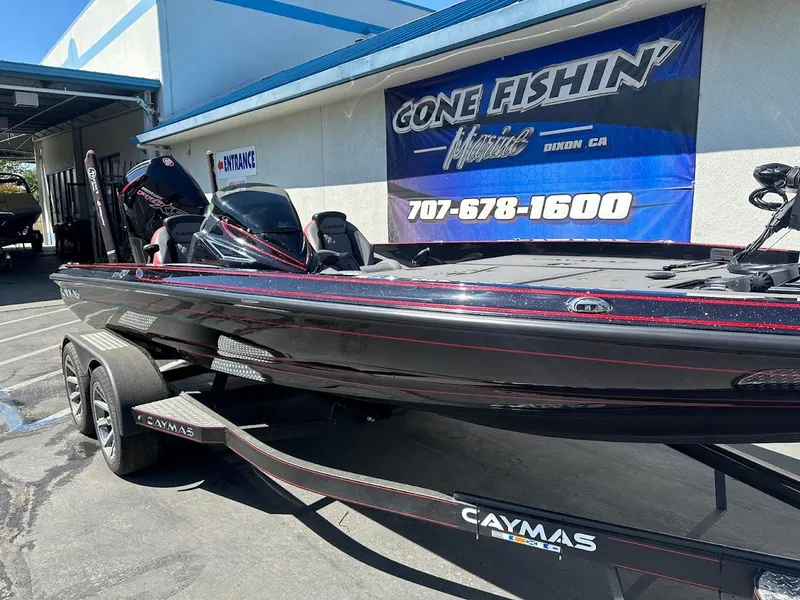 Slide: The Image of 2024 Caymas XS 20 Pro boat on trailer at dealership, Gone Fishin' Marine, Dixon, CA. - 5