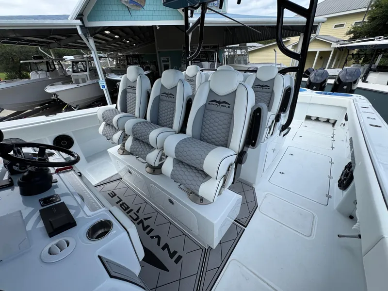 Slide: The Image of Luxurious seating on 2026 Invincible 46 Catamaran, showcasing modern design and comfort. - 27