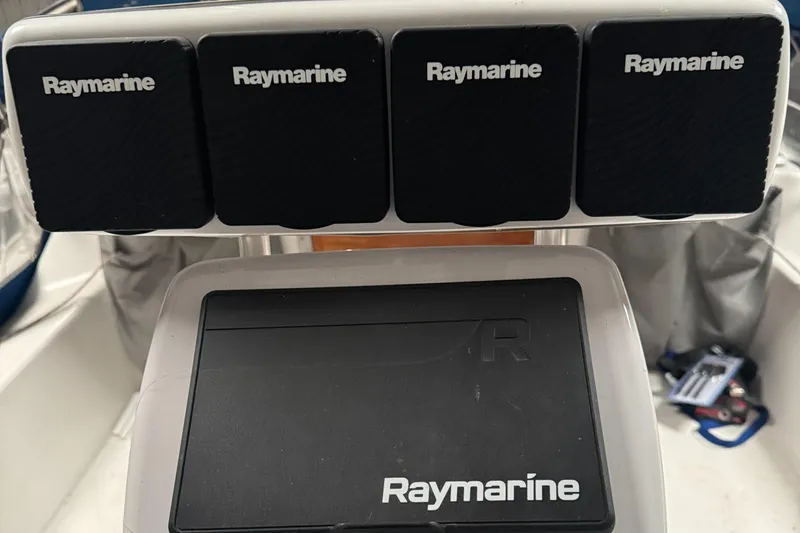 Slide: The Image of Raymarine navigation equipment on a 2000 Catalina 36 MkII sailboat. - 22