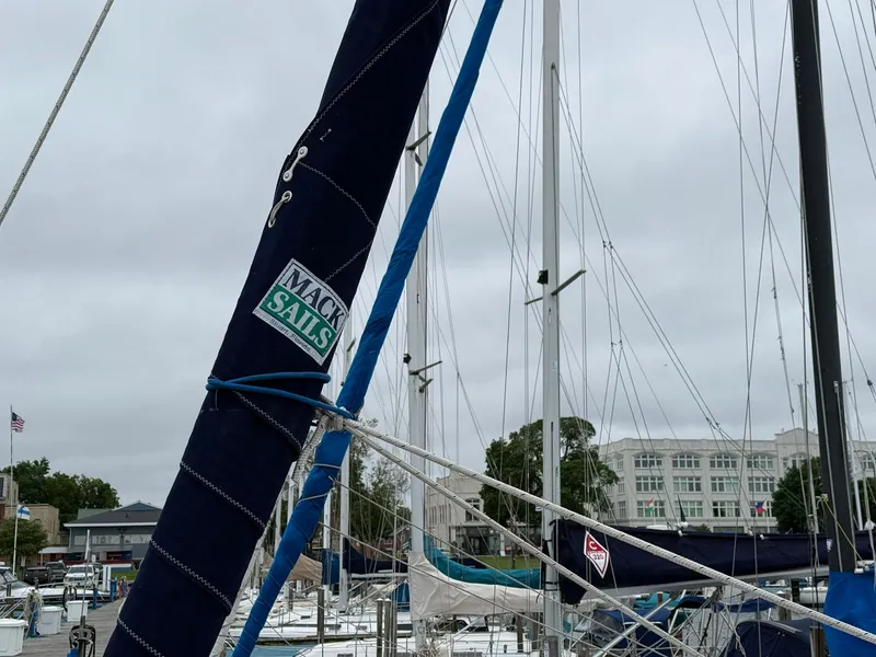 Slide: The Image of Sailboat mast with Mack Sails cover, Catalina 36 MkII, 2000 model, docked in marina. - 6