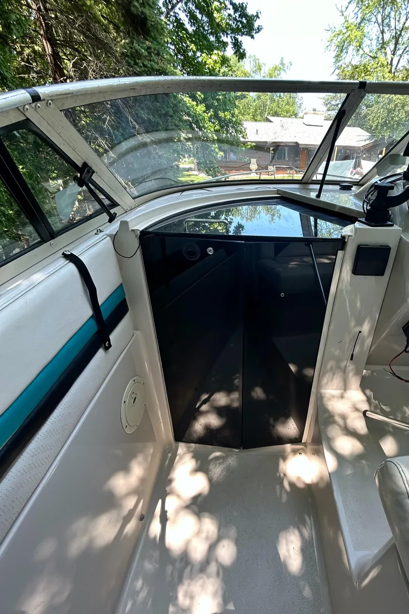 Slide: The Image of 1995 Donzi 255 Medallion boat interior with open cabin door. - 5