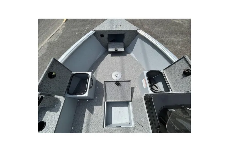 Slide: The Image of 2025 Lund 1875 Alaskan SS boat interior with open storage compartments. - 4
