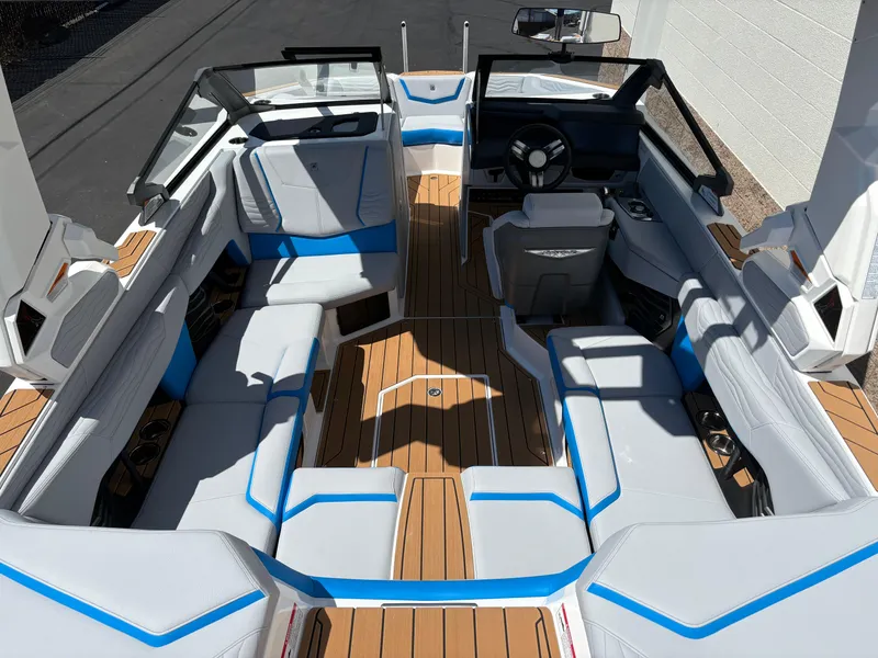 Slide: The Image of 2026 Nautique Super Air Nautique G21 interior with sleek seating and modern design. - 5