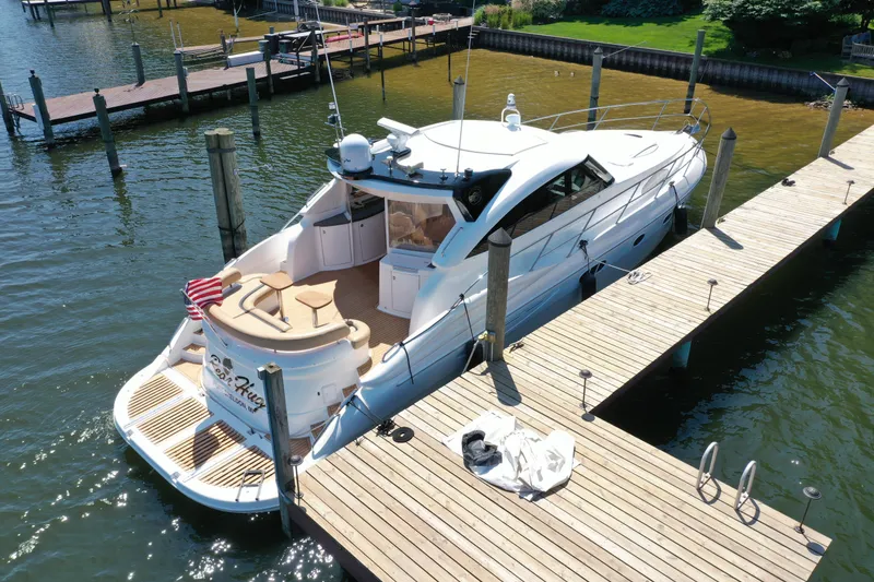 Slide: The Image of Aerial view of 2007 Neptunus 55 Cabrio yacht docked at a marina. - 3
