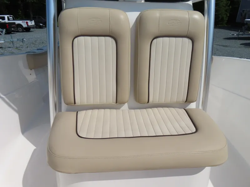 Slide: The Image of Beige cushioned seating on 2018 Sea Fox 226 Commander boat. - 18
