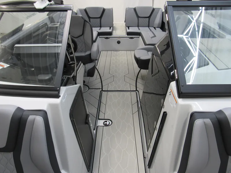 Slide: The Image of 2024 Yamaha Boats 255XD interior with modern seating and sleek design. - 7