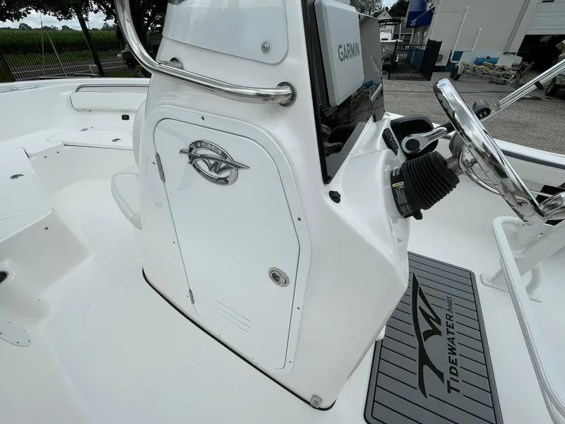 Slide: The Image of 2024 Tidewater 198 CC Adventure boat console with Garmin navigation system. - 14