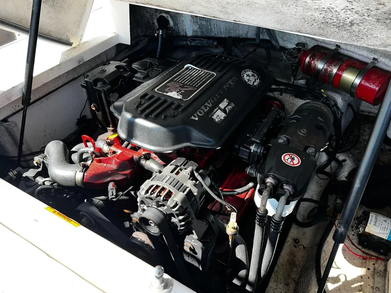 Slide: The Image of 2008 Regal 2200 Bowrider engine compartment with Volvo Penta engine. - 18