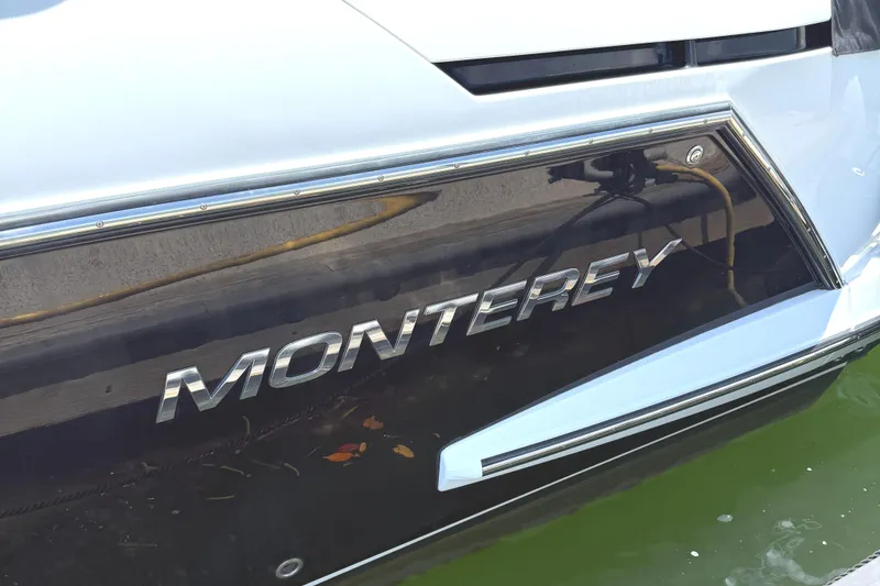 Slide: The Image of 2016 Monterey 360 Sport Coupe boat nameplate on sleek exterior. - 5