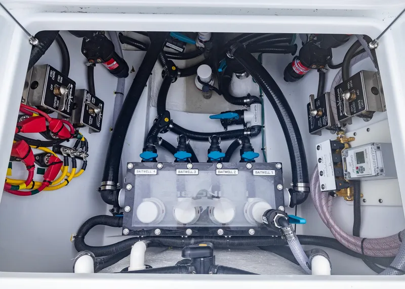 Slide: The Image of 2025 Invincible 43 Open Fisherman boat wiring and plumbing system. - 37