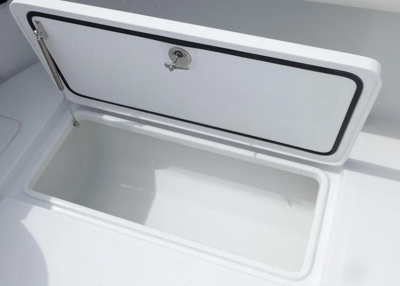 Slide: The Image of Open storage compartment on 2025 Invincible 43 Open Fisherman boat. - 39