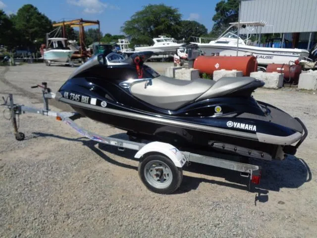 Slide: The Image of 2007 Yamaha WaveRunner FX HO on trailer in a boatyard setting. - 7