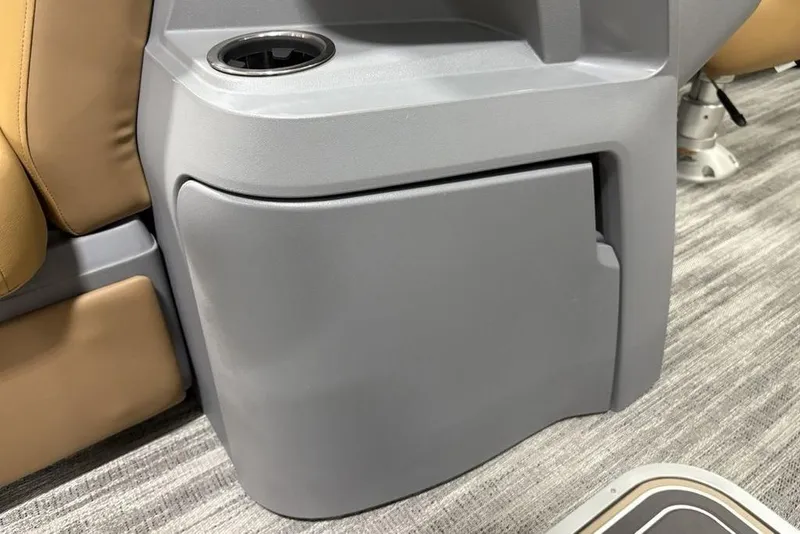 Slide: The Image of 2025 Godfrey Sweetwater 2286 SFL iMPACT Package interior detail with cup holder and storage. - 19