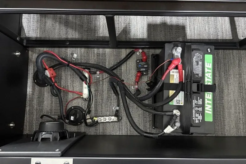 Slide: The Image of Battery and wiring setup in 2025 Godfrey Sweetwater 2286 SFL iMPACT Package boat. - 33