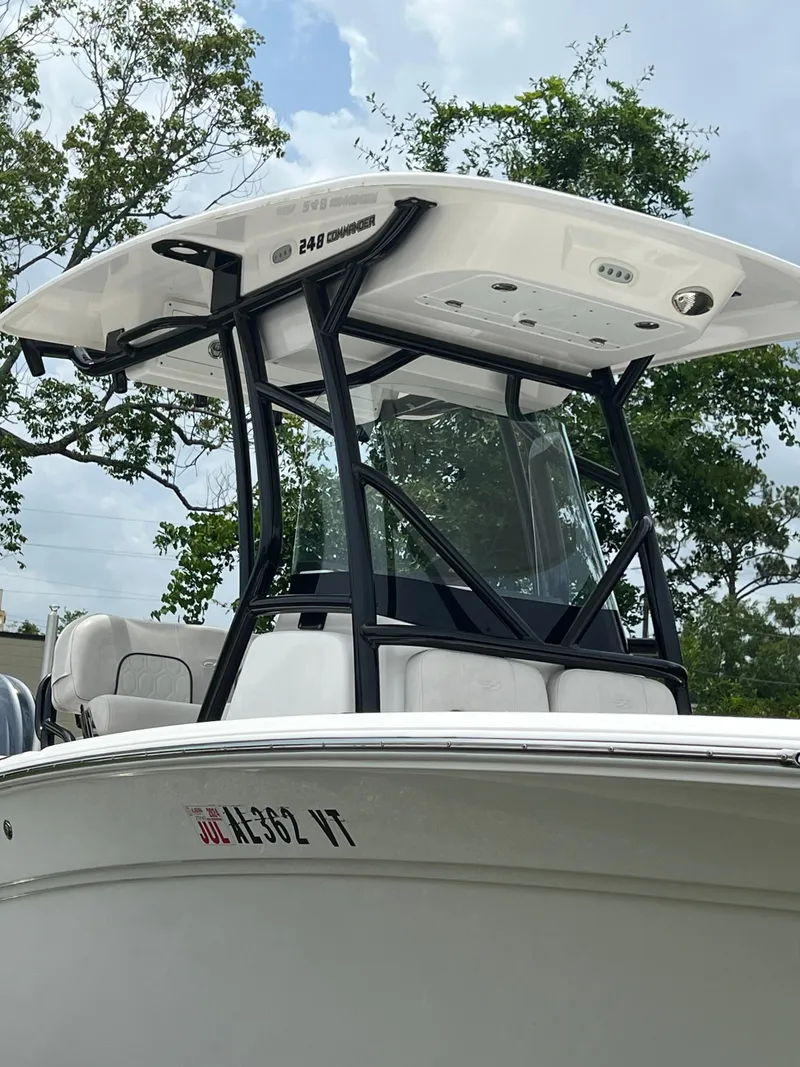 Slide: The Image of Close-up of a 2022 Sea Fox 248 Commander boat engine components. - 21