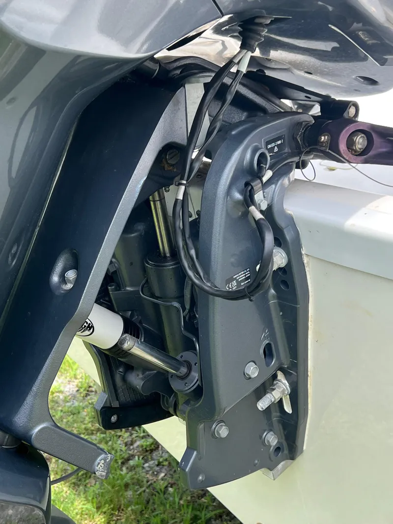 Slide: The Image of Underneath view of a 2022 Sea Fox 248 Commander boat on a trailer. - 22