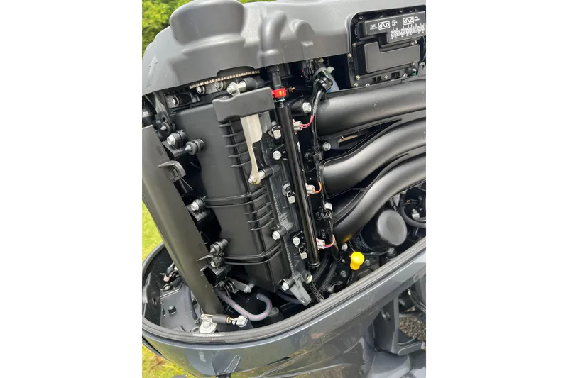 Slide: The Image of Close-up of a 2022 Sea Fox 248 Commander boat engine components. - 27